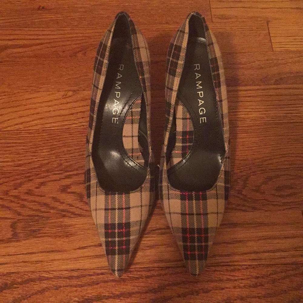 Rampage plaid heels